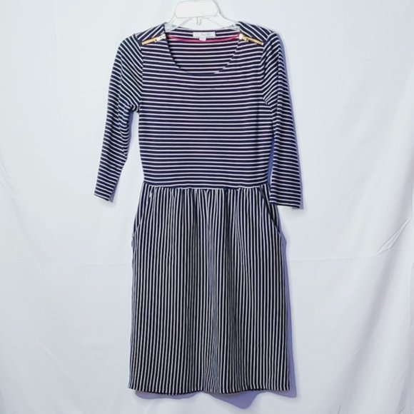 [Boden] Janie Striped 3/4 Sleeve Dress 8L / 8 - Picture 4 of 13